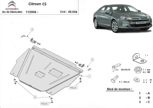 Engine - metallic shield citroen C5 (2mm)