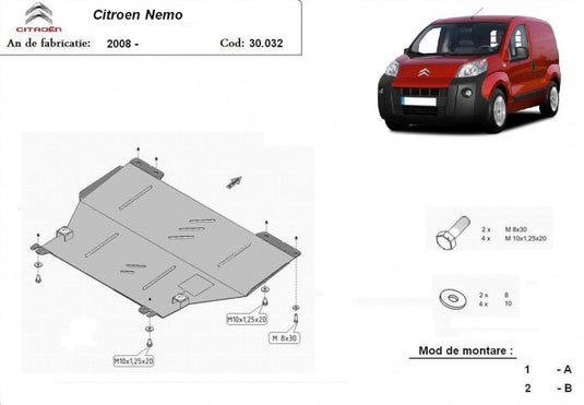 Engine - metallic shield Citroen Nemo (2mm)