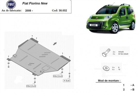 Engine - metallic shield Fiat Fiorino (2mm)