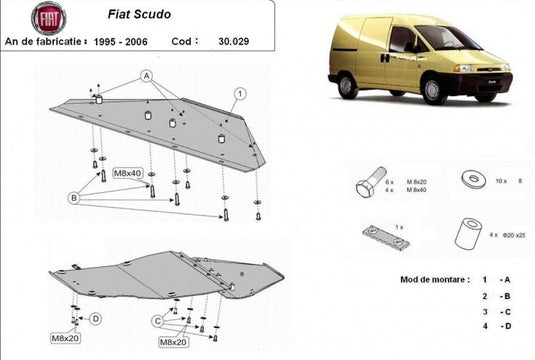 Engine - metallic shield Fiat Scudo (2mm)