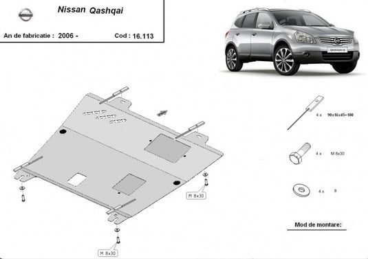 Engine - metallic shield Nissan Qashqai (2mm)