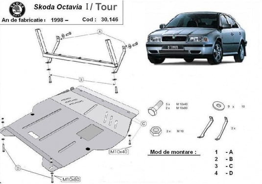Motor - scut metalic Skoda Octavia Tour (2mm)
