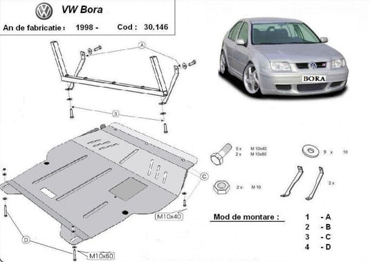 Engine - metallic shield VW Bora (2mm)