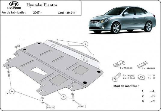 Engine - metallic shield Hyundai Elantra (2mm)