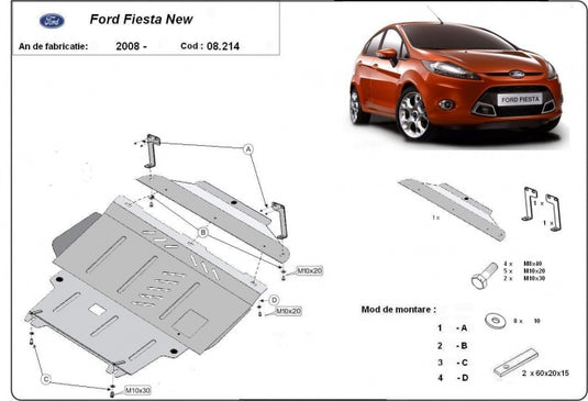 Engine - metallic shield Ford Fiesta (2mm)