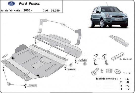 Engine - metallic shield Ford Fusion (2mm)