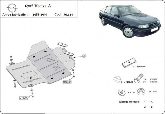 Engine - metallic shield Opel Vectra A (2mm)
