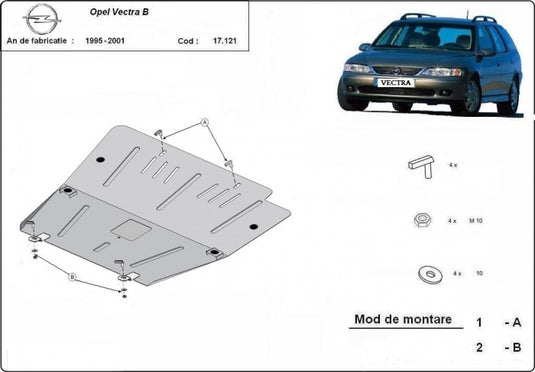 Engine - metallic shield Opel Vectra B (2mm)
