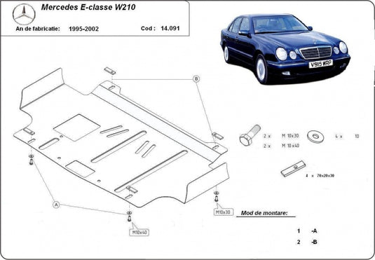 Engine - metallic shield Mercedes E-Classe W210 (2mm)