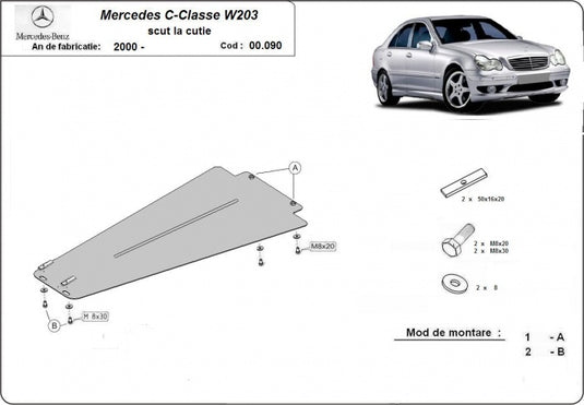 Automatic Gearbox -  metallic shield Mercedes C-Clasee W203 (2mm)