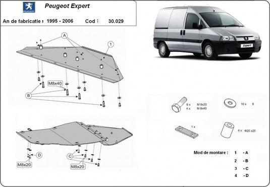 Engine - metallic shield Peugeot Expert (2mm)
