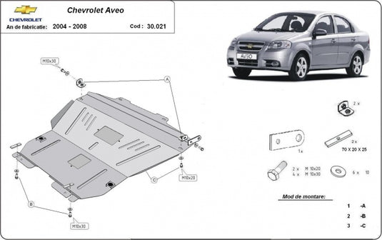 Engine - metallic shield Chevrolet Aveo - T200 (2mm)