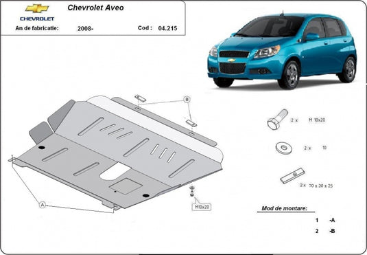 Engine - metallic shield Chevrolet Aveo - T250 (2mm)