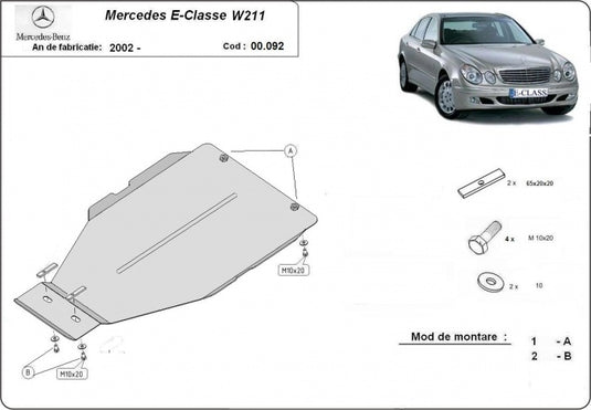 Automatic Gearbox -  metallic shield Mercedes E-Clasee W211 (2mm)