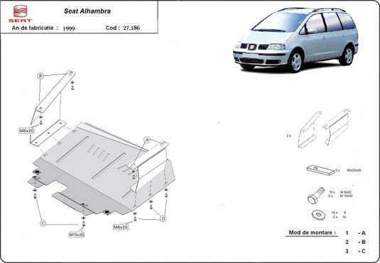 Engine - metallic shield Seat Alhambra (2mm)