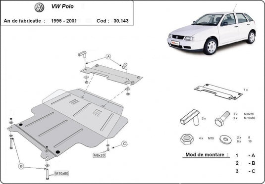 Engine - metallic shield Volkswagen Polo Classic (2mm)