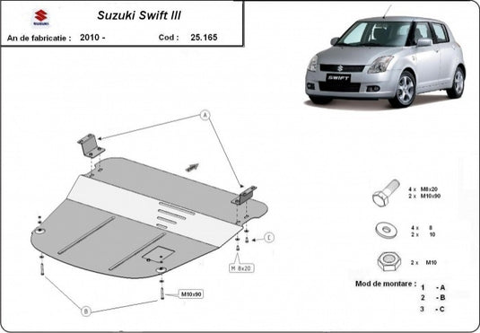 Motor - Metallic Shield Suzuki Swift III (2 mm)