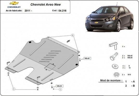 Engine - metallic shield Chevrolet Aveo -T300 (2mm)