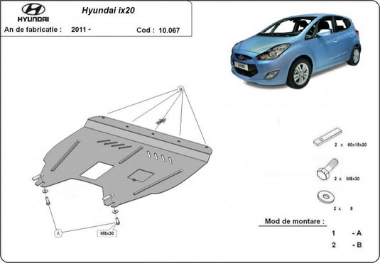 Engine - metallic shield Hyundai ix20 (2mm)