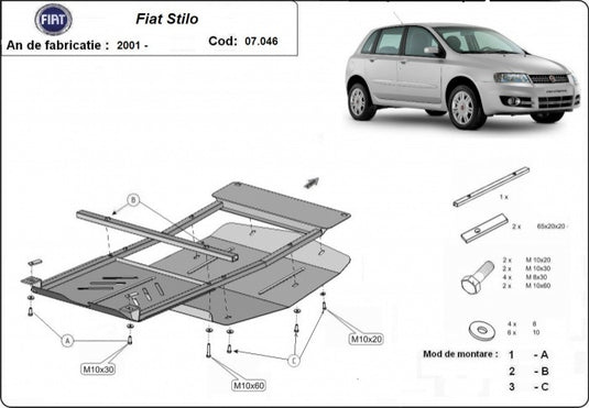 Engine - metallic shield Fiat Stilo (2mm)