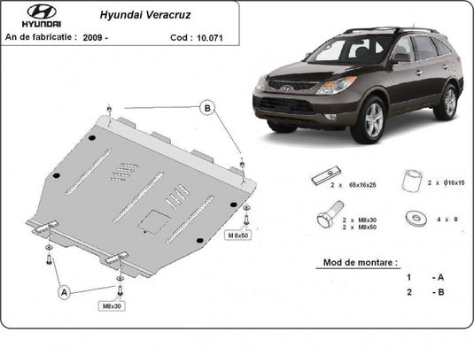Engine - metallic shield Hyundai Veracruz (3mm)