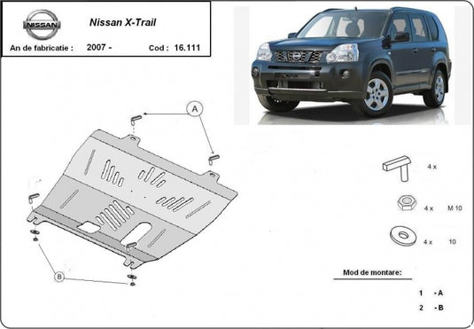 Engine - metallic shield Nissan X-Trail T31 (2mm)
