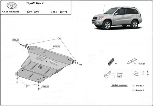 Engine - metallic shield Toyota Rav4 (2mm)