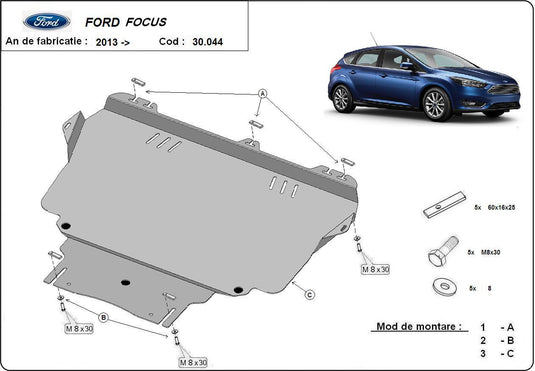 Engine - metallic shield Ford Focus 3 (2mm)