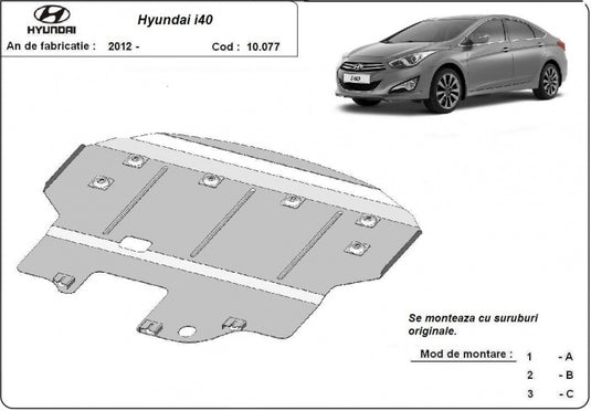 Engine - metallic shield Hyundai i40 (2mm)