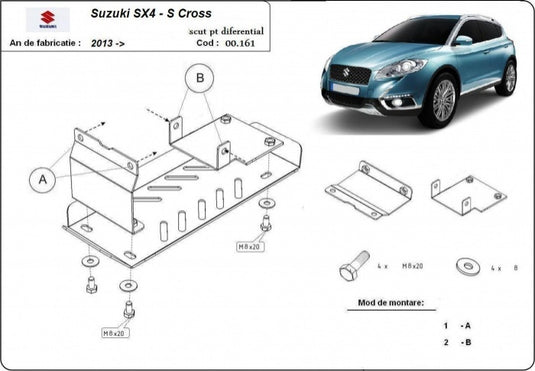 Differential - Metallic Shield Suzuki S -Cross, Motorizare 4x4 (3 mm)