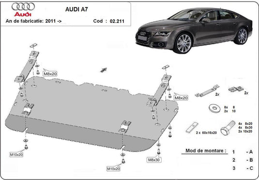 Engine - metallic shield Audi A7 (2mm)