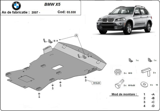 Engine - metallic shield BMW X5 (2mm)