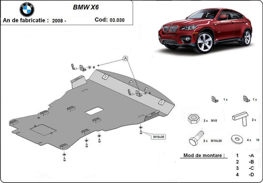 Engine - metallic shield BMW X6 (2mm)
