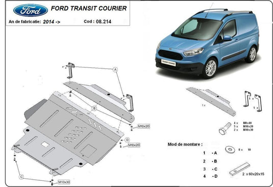 Engine - metallic shield Ford Transit Courier (2mm)