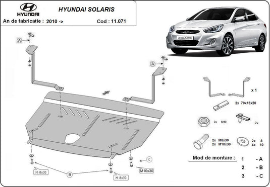 Engine - metallic shield Hyundai Solaris (2mm)