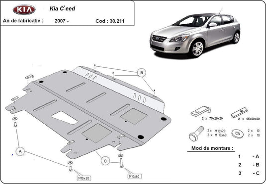 Engine - metallic shield Kia C eed (2mm)