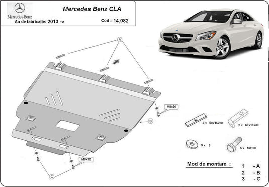Engine - metallic shield Mercedes  CLA X117 (2mm)