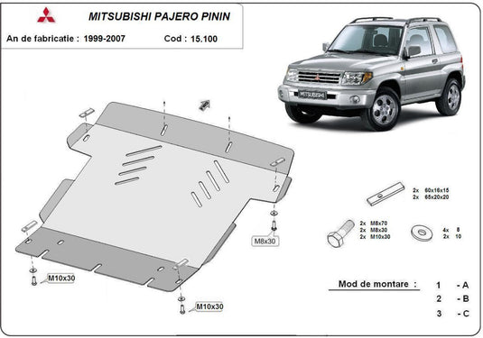 Engine - metallic shield Mitsubishi Pajero Pinin (3mm)