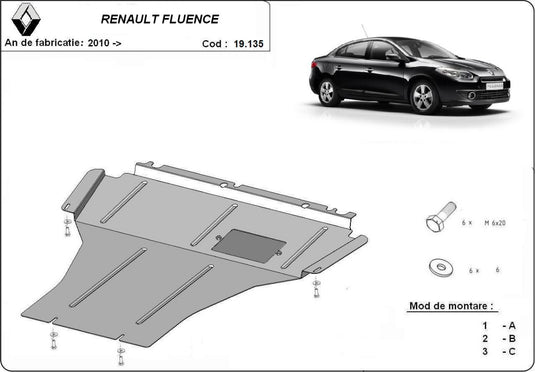 Engine - metallic shield Renault Fluence (2mm)