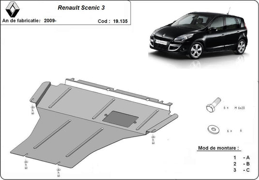 Engine - metallic shield Renault Scenic 3 (2mm)