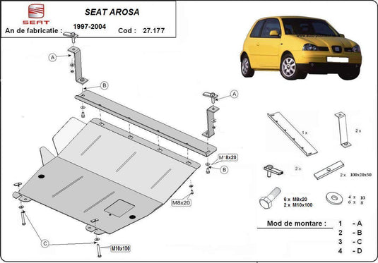 Engine - metallic shield Seat Arosa (2mm)