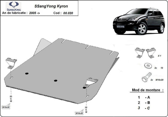 Cutie de viteze - scut metalic SsangYong Kyron (2mm)