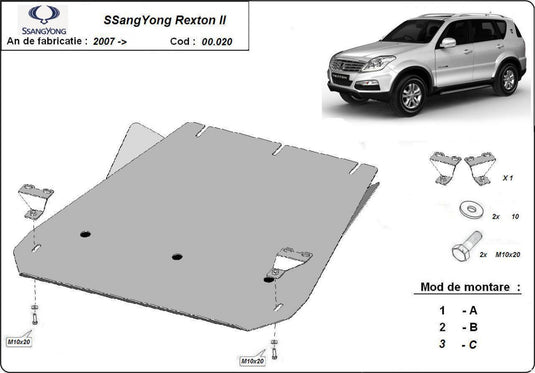 Cutie de viteze - scut metalic SsangYong Rexton II (2mm)