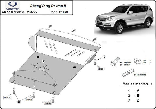 Motor - scut metalic SsangYong Rexton II (2mm)