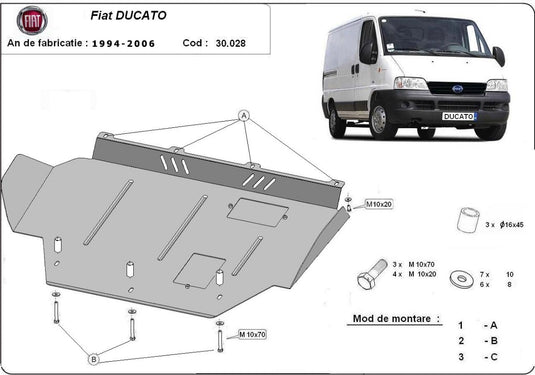 Engine - metallic shield Fiat Ducato (2mm)