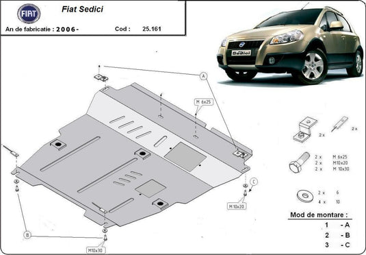 Engine - metallic shield Fiat Sedici (2mm)