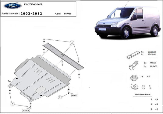 Engine - metallic shield Ford Transit Connect (2mm)