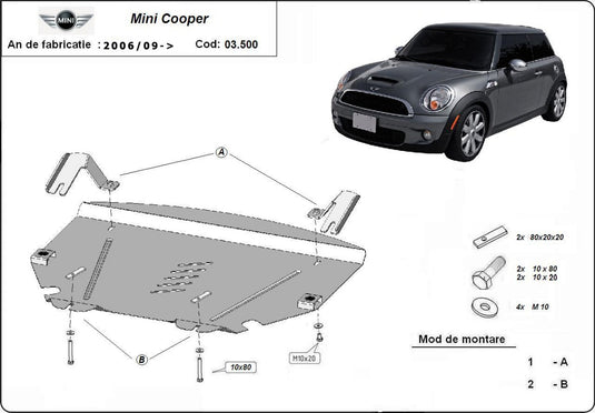 Engine - metallic shield Mini Cooper (2mm)