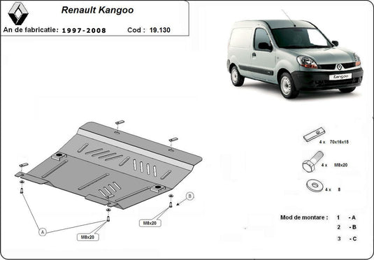 Engine - metallic shield Renault Kangoo (2mm)