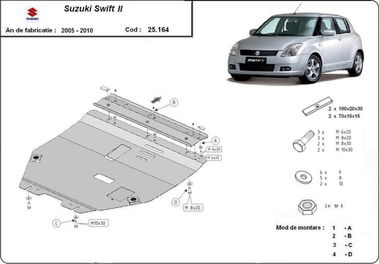 Motor - Metallic Shield Suzuki Swift II (2 mm)